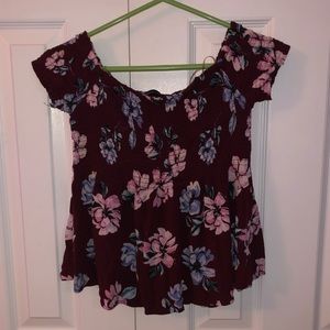 Flowered off the shoulder top